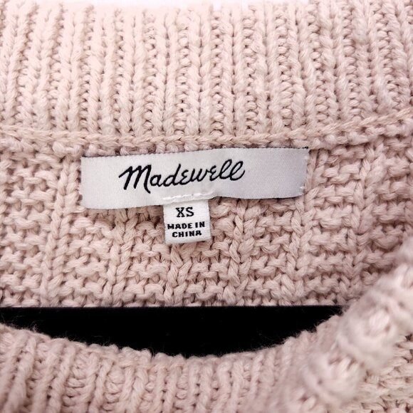 Madewell Bobble Pullover Sweater Pink Women XS Oversized Boho Knit Crew Neck - Picture 4 of 12